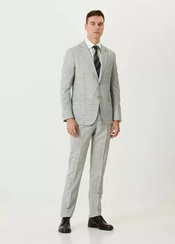 Серый шерстяной костюм в шотландскую клетку Pal Zileri