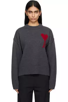 Серый шерстяной свитер Ami de Coeur AMI Paris