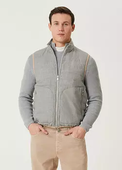 Серый шерстяной жилет Brunello Cucinelli