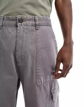 Серый широкий карго Bershka