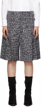 Серый Шорты в клетку Glen Черный/Натуральный Comme des Garons