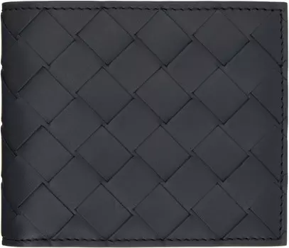 Серый складной кошелек Intrecciato Bottega Veneta, Shadow/Olive oil