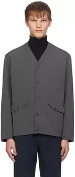 Серый строгий кардиган Nanamica