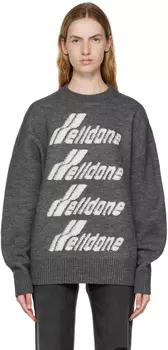 Серый свитер интарсия We11done