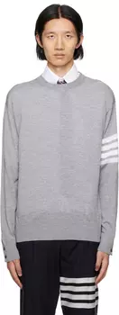 Серый свитер с 4 полосками Thom Browne