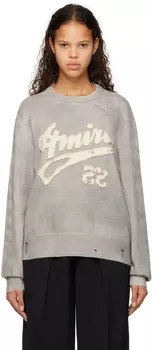 Серый свитер с цветочным принтом AMIRI