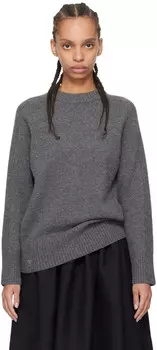 Серый свитер с круглым вырезом Fax Copy Express