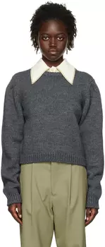 Серый свитер с круглым вырезом LEMAIRE