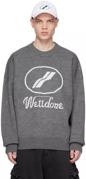 Серый свитер с круглым вырезом We11done