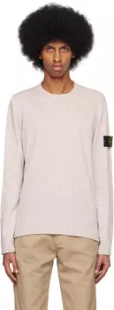 Серый свитер с нашивками Stone Island