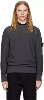 Серый свитер с нашивкой-логотипом Stone Island, Lead grey