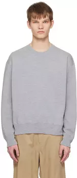 Серый свитер с отделкой в рубчик Solid Homme