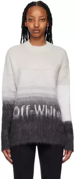 Серый свитер с узором Helvetica Off-White