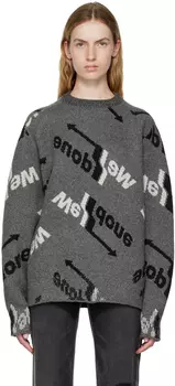 Серый свитер со стрелками по всей поверхности We11done