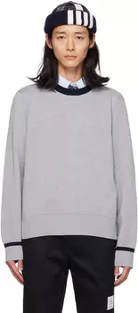 Серый свитер в полоску Thom Browne