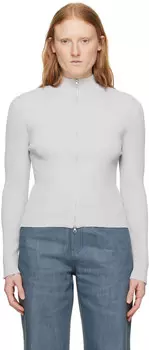 Серый свитер в рубчик Amomento