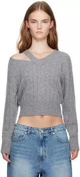 Серый свитер в рубчик RECTO