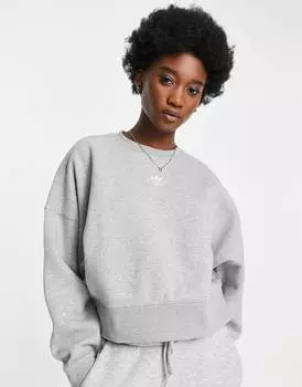 Серый свитшот adidas Originals Essential с центральным логотипом
