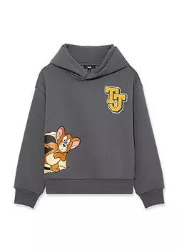 Серый свитшот для мальчиков с принтом TOM & JERRY С КАПЮШОНОМ С ПРИНТОМ Mavi, серый