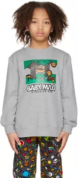 Серый свитшот-гамак BAPE Kids Baby Milo