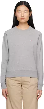 Серый свитшот из трехцветной лисы Maison Kitsune