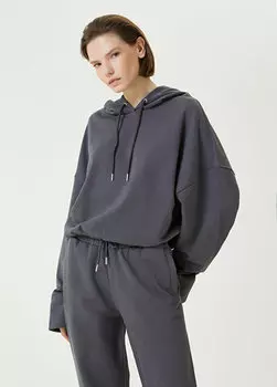 Серый свитшот с капюшоном Academia