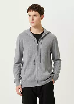 Серый свитшот с капюшоном Tru