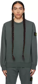 Серый свитшот с круглым вырезом Stone Island