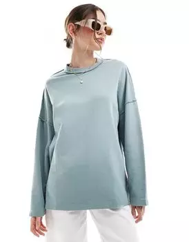 Серый свитшот с открытыми швами ASOS DESIGN