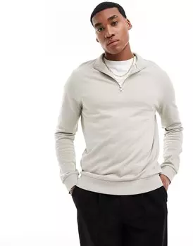 Серый свитшот с полумолнией ASOS DESIGN