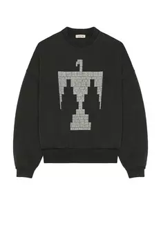 Серый свитшот с принтом French Terry Thunderbird с круглым вырезом Fear of God, черный
