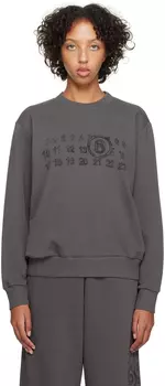 Серый свитшот с принтом MM6 Maison Margiela