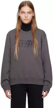Серый свитшот с принтом MM6 Maison Margiela