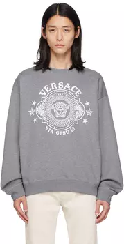 Серый свитшот с принтом Versace