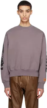 Серый свитшот с пылающим черепом Heron Preston