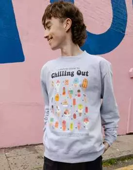 Серый свитшот унисекс в стиле унисекс с мороженым Guide Batch1