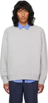 Серый свободный свитшот с петлями на спине Sunspel