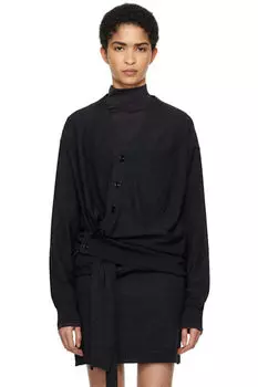 Серый свободный витой кардиган LEMAIRE