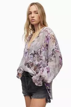 Серый топ AllSaints Penny Lucia All Saints, серый