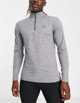 Серый топ с длинными рукавами на молнии 1/4 Calvin Klein Golf Newport