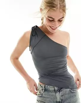 Серый топ со сборками ASOS