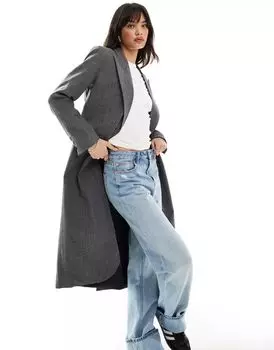 Серый удлиненный пиджак ASOS