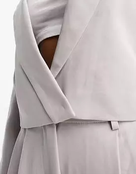 Серый укороченный блейзер Pieces