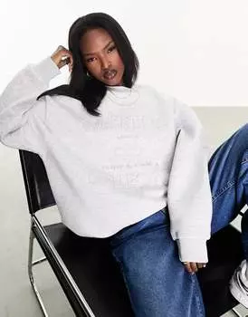 Серый вересковый свитшот с потертым логотипом ASOS Weekend Collective