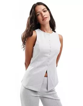 Серый вересковый трикотажный топ ASOS DESIGN