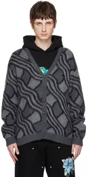 Серый волнистый кардиган Awake NY