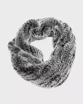 Серый воротник из шерсти рекса De la Roca, серый