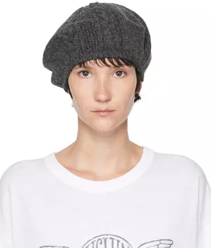 Серый вязаный берет Y's