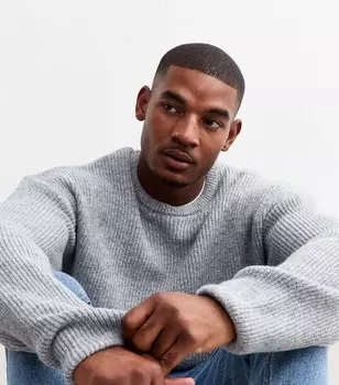 Серый вязаный джемпер в рубчик New Look, бледно-серый