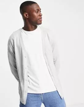 Серый вязаный кардиган из хлопка ASOS DESIGN